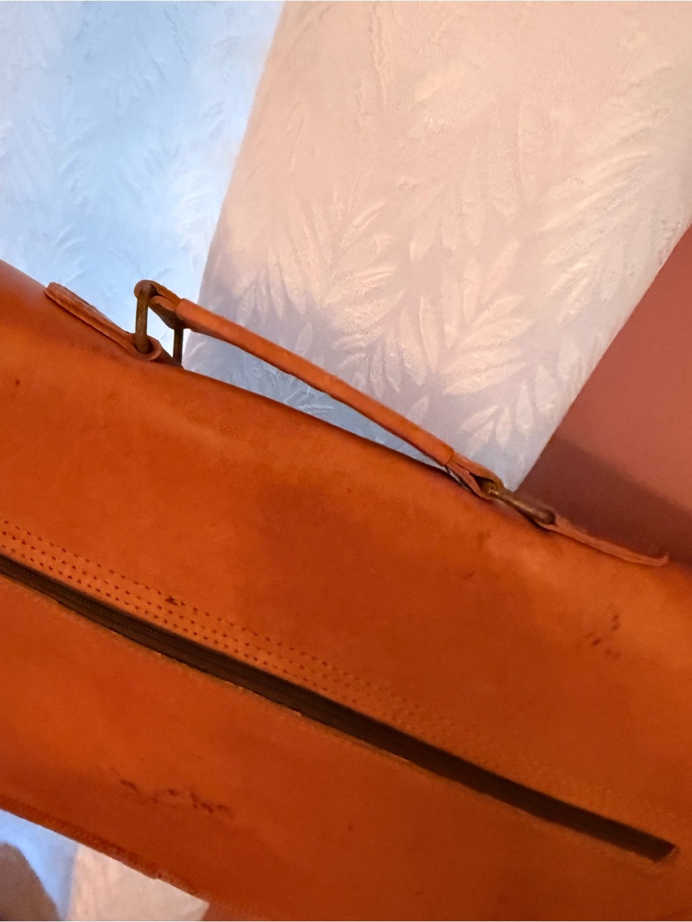 Vintage Leather Messenger Bag - Brown Shoulder Satchel - Picture 9 of 11